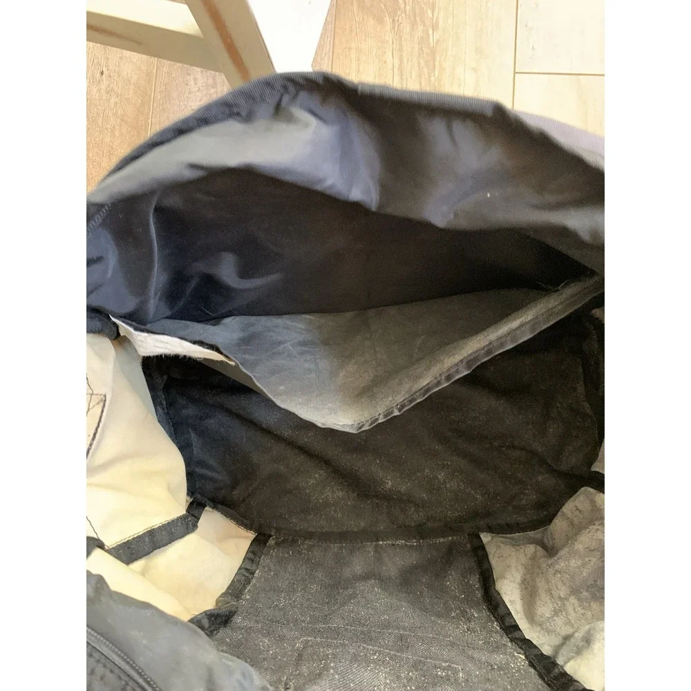 VTG L L Bean Nylon Black/Beige/Gray Crossbody Messenger Laptop Bag.